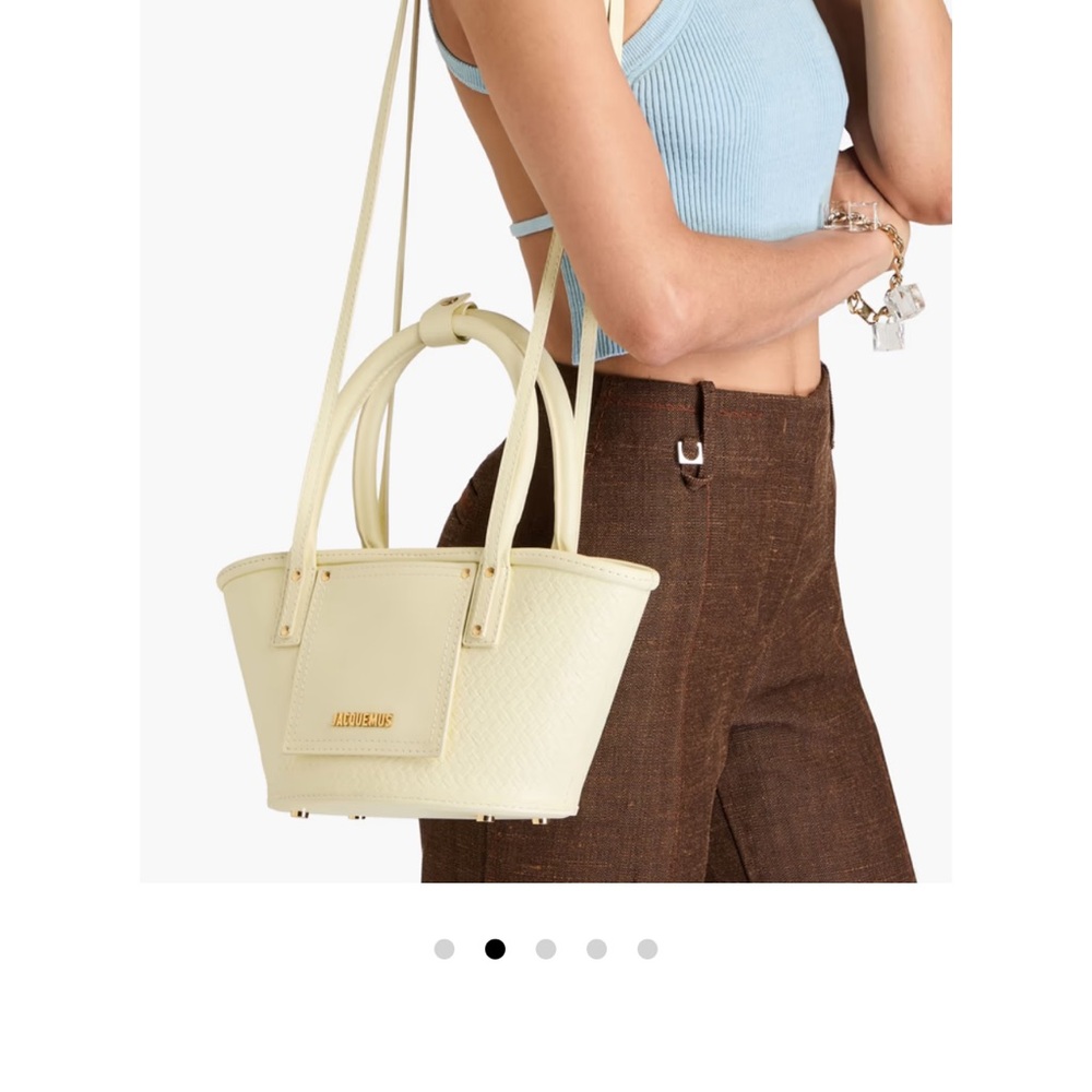 Jacquemus Pastel Yellow Textured Leather Tote Bag - Picture 2 of 6